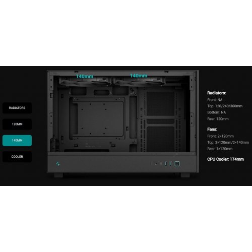 Корпус Deepcool CH260 Tempered Glass без БЖ (R-CH260-BKNWM0-G-1) Wood Black купити в Україні: Київ, Львів, Хмельницький, Тернопіль, Івано-Франківськ | Перевірка сумісності, низька ціна, відгуки, характеристики від TELEMART фото