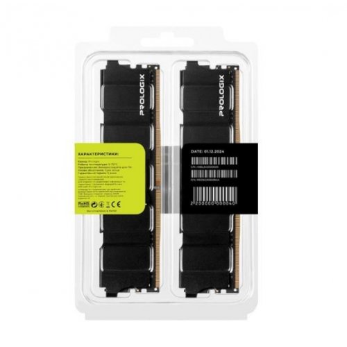 ОЗУ Prologix DDR4 16GB (2x8GB) 3200Mhz Black (PRO16GB3200B4K) купить в Украине: Киев, Днепр, Харьков, Одесса  | Проверка совместимости, низкая цена, отзывы, характеристики от TELEMART фото
