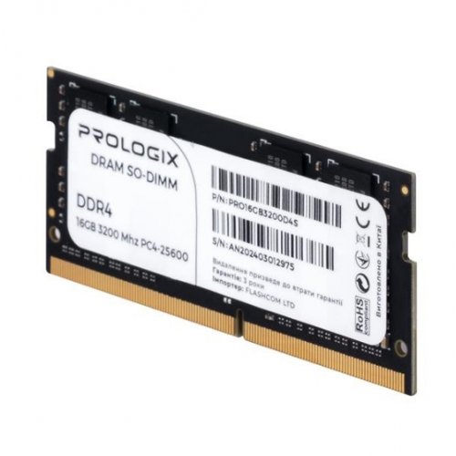 ОЗУ Prologix SODIMM DDR4 8GB 3200Mhz (PRO8GB3200D4S) купить в Украине: Киев, Днепр, Харьков, Одесса  | Проверка совместимости, низкая цена, отзывы, характеристики от TELEMART фото