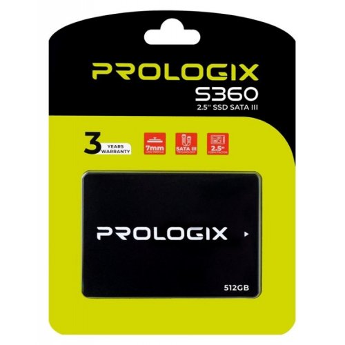SSD-диск Prologix S360 3D TLC 512GB 2.5" (PRO512GS360) купити в Україні: Київ, Львів, Хмельницький, Тернопіль, Івано-Франківськ | Перевірка сумісності, низька ціна, відгуки, характеристики від TELEMART фото