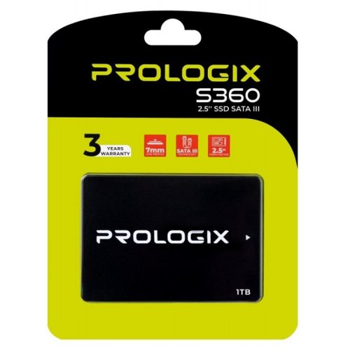 SSD-диск Prologix S360 3D TLC 1TB 2.5" (PRO1000GS360) купити в Україні: Київ, Львів, Хмельницький, Тернопіль, Івано-Франківськ | Перевірка сумісності, низька ціна, відгуки, характеристики від TELEMART фото