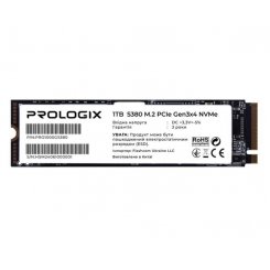 SSD-диск Prologix S380 3D TLC 1TB M.2 (2280 PCI-E) NVMe x4 (PRO1000GS380)