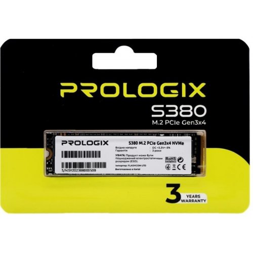 SSD-диск Prologix S380 3D TLC 512GB M.2 (2280 PCI-E) NVMe x4 (PRO512GS380) купити в Україні: Київ, Львів, Хмельницький, Тернопіль, Івано-Франківськ | Перевірка сумісності, низька ціна, відгуки, характеристики від TELEMART фото