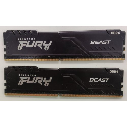 Озу Kingston DDR4 32GB (2x16GB) 3200Mhz FURY Beast Black (KF432C16BB1K2/32) (Восстановлено продавцом, 862923) купить в Украине: Киев, Днепр, Харьков, Одесса  | Проверка совместимости, низкая цена, отзывы, характеристики от TELEMART фото