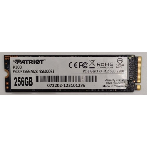 Ssd-диск Patriot P300 256GB M.2 (2280 PCI-E) NVMe x4 (P300P256GM28) (Восстановлено продавцом, 862943) купить в Украине: Киев, Днепр, Харьков, Одесса  | Проверка совместимости, низкая цена, отзывы, характеристики от TELEMART фото