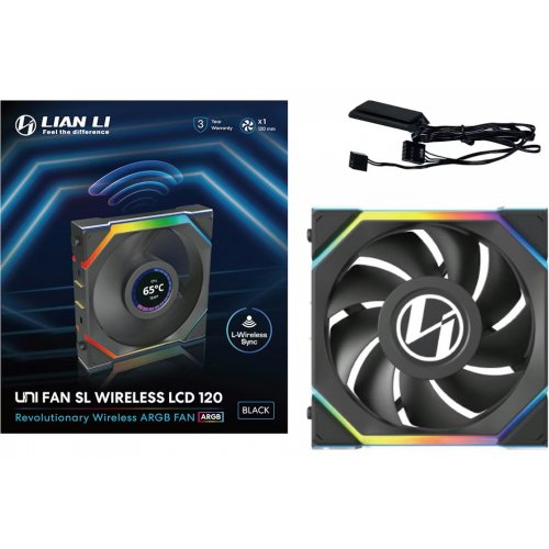 Кулер для корпуса Lian Li Uni Fan SL Wireless LCD 120 (G99.12SLLCD1W1B.00) Black купити в Україні: Київ, Львів, Хмельницький, Тернопіль, Івано-Франківськ | Перевірка сумісності, низька ціна, відгуки, характеристики від TELEMART фото