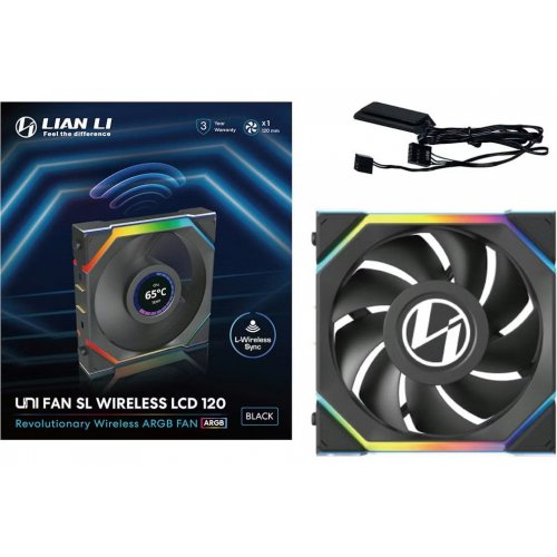Кулер для корпусу Lian Li Uni Fan SL Wireless LCD 120 (G99.12SLLCD1W1B.00) Black купити в Україні | Telemart фото