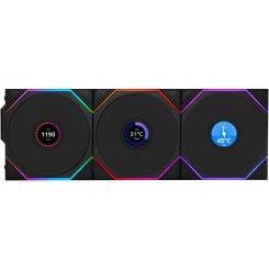 Набір кулерів для корпусу Lian Li Uni Fan TL Wireless LCD 120 3 in 1 (G99.12TLLCD1W3B.00) Black