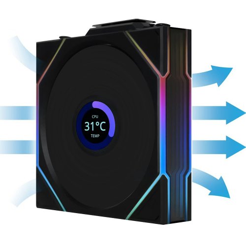 Набір кулерів для корпусу Lian Li Uni Fan TL Wireless LCD 120 3 in 1 (G99.12TLLCD1W3B.00) Black купити в Україні: Київ, Львів, Хмельницький, Тернопіль, Івано-Франківськ | Перевірка сумісності, низька ціна, відгуки, характеристики від TELEMART фото