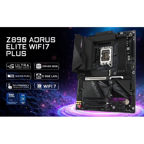 Материнська плата Gigabyte Z890 AORUS ELITE WIFI7 PLUS (s1851, Intel Z890) купити в Україні: Київ, Львів, Хмельницький, Тернопіль, Івано-Франківськ | Перевірка сумісності, низька ціна, відгуки, характеристики від TELEMART фото