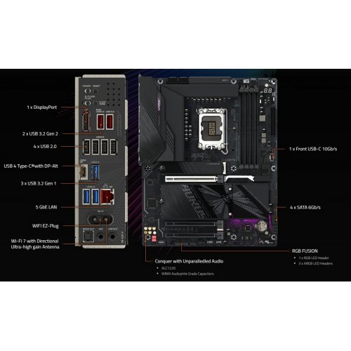 Материнська плата Gigabyte Z890 AORUS ELITE WIFI7 PLUS (s1851, Intel Z890) купити в Україні: Київ, Львів, Хмельницький, Тернопіль, Івано-Франківськ | Перевірка сумісності, низька ціна, відгуки, характеристики від TELEMART фото