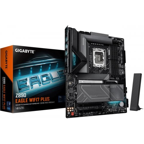 Материнская плата Gigabyte Z890 EAGLE WIFI7 PLUS (s1851, Intel Z890) купить в Украине: Киев, Днепр, Харьков, Одесса  | Проверка совместимости, низкая цена, отзывы, характеристики от TELEMART фото