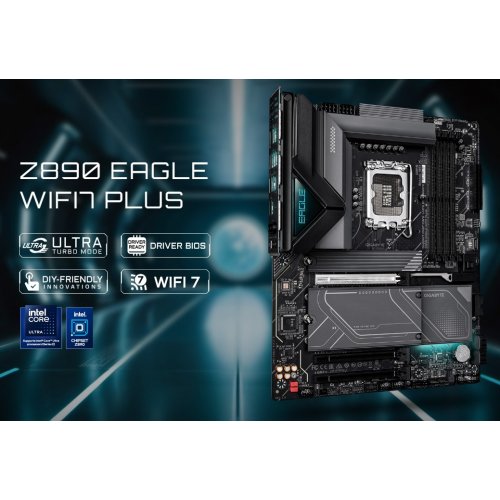 Материнская плата Gigabyte Z890 EAGLE WIFI7 PLUS (s1851, Intel Z890) купить в Украине: Киев, Днепр, Харьков, Одесса  | Проверка совместимости, низкая цена, отзывы, характеристики от TELEMART фото