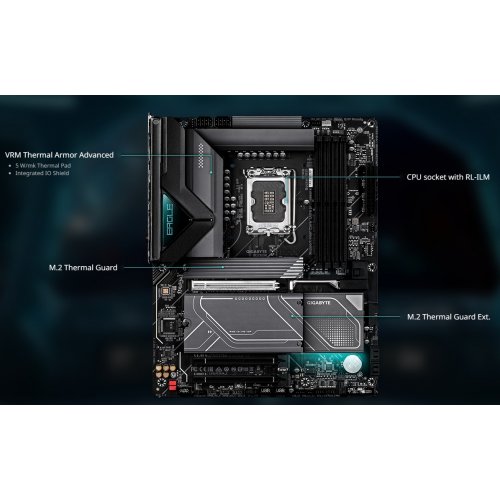 Материнская плата Gigabyte Z890 EAGLE WIFI7 PLUS (s1851, Intel Z890) купить в Украине: Киев, Днепр, Харьков, Одесса  | Проверка совместимости, низкая цена, отзывы, характеристики от TELEMART фото