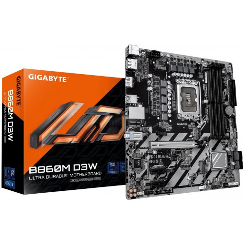 Материнская плата Gigabyte B860M D3W (s1851, Intel B860) купить в Украине: Киев, Днепр, Харьков, Одесса  | Проверка совместимости, низкая цена, отзывы, характеристики от TELEMART фото