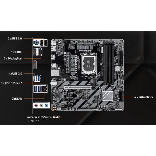 Материнская плата Gigabyte B860M D3W (s1851, Intel B860) купить в Украине: Киев, Днепр, Харьков, Одесса  | Проверка совместимости, низкая цена, отзывы, характеристики от TELEMART фото