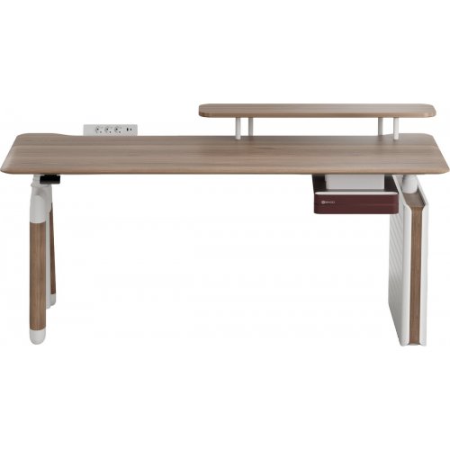 Комп'ютерний стіл з електрорегулюванням висоти Sihoo D07 160 (D07B-101/D07J-101-AB) Walnut/Black купити в Україні: Київ, Львів, Хмельницький, Тернопіль, Івано-Франківськ | Низька ціна, відгуки, характеристики від TELEMART фото