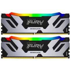 Озу Kingston DDR5 32GB (2x16GB) 6400MHz FURY Renegade RGB Silver (KF564C32RSAK2-32) (Восстановлено продавцом, 863366)