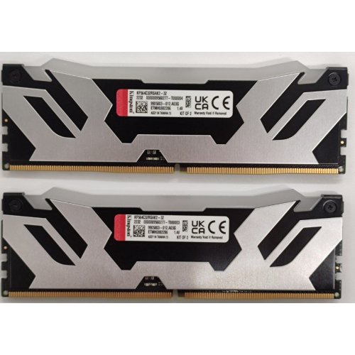 Озу Kingston DDR5 32GB (2x16GB) 6400MHz FURY Renegade RGB Silver (KF564C32RSAK2-32) (Восстановлено продавцом, 863366) купить в Украине: Киев, Днепр, Харьков, Одесса  | Проверка совместимости, низкая цена, отзывы, характеристики от TELEMART фото