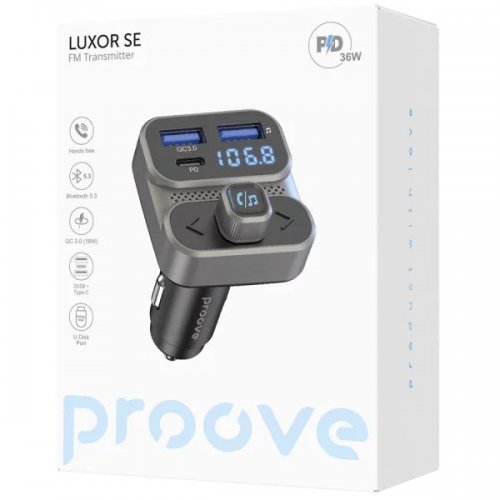 Автомобільний зарядний пристрій Proove Luxor SE USB + USB Type-C 36W (FMLX20120003) Gray купити в Україні: Київ, Львів, Хмельницький, Тернопіль, Івано-Франківськ | Низька ціна, відгуки, характеристики від TELEMART фото