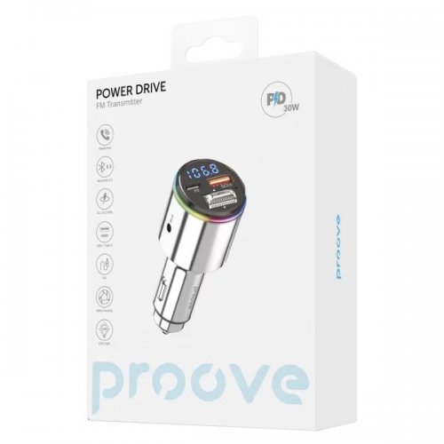 Автомобільний зарядний пристрій Proove Power Drive USB + USB Type-C 30W (FMPD30110006) Silver купити в Україні: Київ, Львів, Хмельницький, Тернопіль, Івано-Франківськ | Низька ціна, відгуки, характеристики від TELEMART фото
