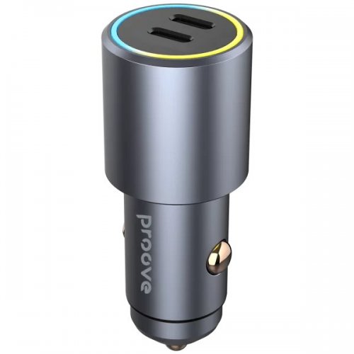 Автомобільний зарядний пристрій Proove Double Energy 2 x USB Type-C 50W (ACDE50022206) Metal Gray купити в Україні: Київ, Львів, Хмельницький, Тернопіль, Івано-Франківськ | Низька ціна, відгуки, характеристики від TELEMART фото