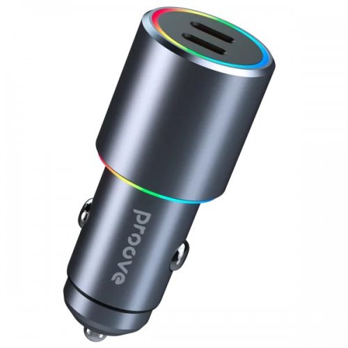 Автомобільний зарядний пристрій Proove Double Energy 2 x USB Type-C 50W (ACDE50022206) Metal Gray купити в Україні: Київ, Львів, Хмельницький, Тернопіль, Івано-Франківськ | Низька ціна, відгуки, характеристики від TELEMART фото