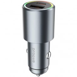 Автомобільний зарядний пристрій Proove Double Energy Plus USB + USB Type-C 53W (ACDE53110004) Metal Gray