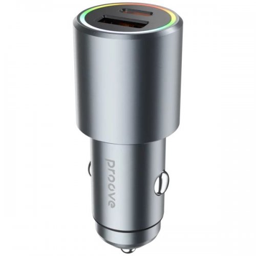 Автомобільний зарядний пристрій Proove Double Energy Plus USB + USB Type-C 53W (ACDE53110004) Metal Gray купити в Україні: Київ, Львів, Хмельницький, Тернопіль, Івано-Франківськ | Низька ціна, відгуки, характеристики від TELEMART фото