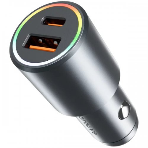 Автомобільний зарядний пристрій Proove Double Energy Plus USB + USB Type-C 53W (ACDE53110004) Metal Gray купити в Україні: Київ, Львів, Хмельницький, Тернопіль, Івано-Франківськ | Низька ціна, відгуки, характеристики від TELEMART фото
