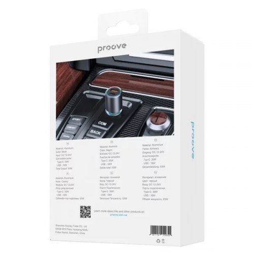 Автомобільний зарядний пристрій Proove Double Energy Plus USB + USB Type-C 53W (ACDE53110004) Metal Gray купити в Україні: Київ, Львів, Хмельницький, Тернопіль, Івано-Франківськ | Низька ціна, відгуки, характеристики від TELEMART фото