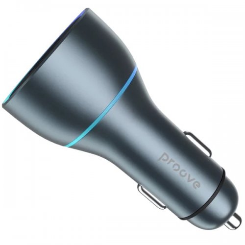Автомобильное зарядное устройство Proove Super Charge USB + 2 x USB Type-C 130W (ACSC13120004) Metal Gray купить в Украине: Киев, Днепр, Харьков, Одесса  | Низкая цена, отзывы, характеристики от TELEMART фото