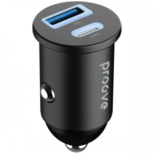 Автомобільний зарядний пристрій Proove Tiny Power USB + USB Type-C 30W (ACTP30111201) Black купити в Україні: Київ, Львів, Хмельницький, Тернопіль, Івано-Франківськ | Низька ціна, відгуки, характеристики від TELEMART фото