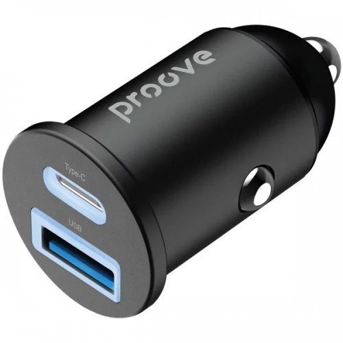 Автомобільний зарядний пристрій Proove Tiny Power USB + USB Type-C 30W (ACTP30111201) Black купити в Україні: Київ, Львів, Хмельницький, Тернопіль, Івано-Франківськ | Низька ціна, відгуки, характеристики від TELEMART фото