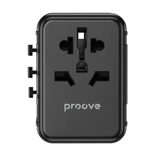 Адаптер для подорожей Proove Trip 2 x USB + USB Type-C 20W (TATL20310001) Black купити в Україні: Київ, Львів, Хмельницький, Тернопіль, Івано-Франківськ | Низька ціна, відгуки, характеристики від TELEMART фото