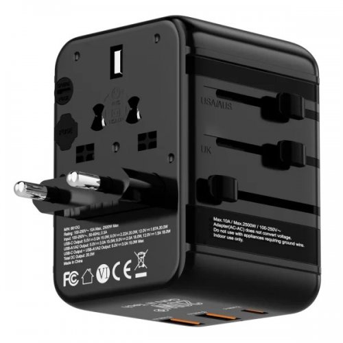 Адаптер для подорожей Proove Trip 2 x USB + USB Type-C 20W (TATL20310001) Black купити в Україні: Київ, Львів, Хмельницький, Тернопіль, Івано-Франківськ | Низька ціна, відгуки, характеристики від TELEMART фото