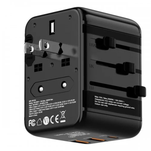 Адаптер для подорожей Proove Trip 2 x USB + USB Type-C 20W (TATL20310001) Black купити в Україні: Київ, Львів, Хмельницький, Тернопіль, Івано-Франківськ | Низька ціна, відгуки, характеристики від TELEMART фото