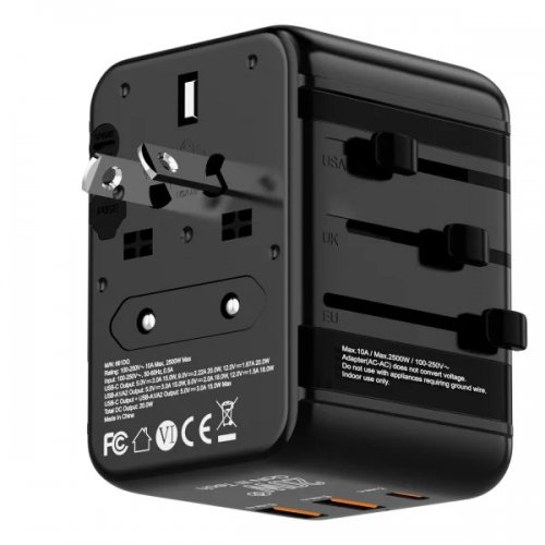 Адаптер для подорожей Proove Trip 2 x USB + USB Type-C 20W (TATL20310001) Black купити в Україні: Київ, Львів, Хмельницький, Тернопіль, Івано-Франківськ | Низька ціна, відгуки, характеристики від TELEMART фото