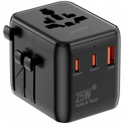 Адаптер для подорожей Proove Trip 2 x USB + USB Type-C 25W (TATL25310001) Black