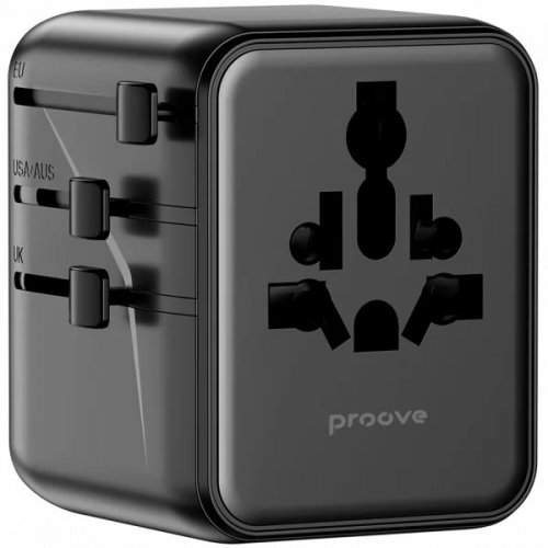Адаптер для подорожей Proove Trip 2 x USB + USB Type-C 25W (TATL25310001) Black купити в Україні: Київ, Львів, Хмельницький, Тернопіль, Івано-Франківськ | Низька ціна, відгуки, характеристики від TELEMART фото