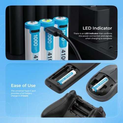 Акумуляторна батарея Proove Compact Energy Pro AA Li-Ion 4100mWh 1.5V 2шт. (RBCE40702002) купити в Україні: Київ, Львів, Хмельницький, Тернопіль, Івано-Франківськ | Низька ціна, відгуки, характеристики від TELEMART фото