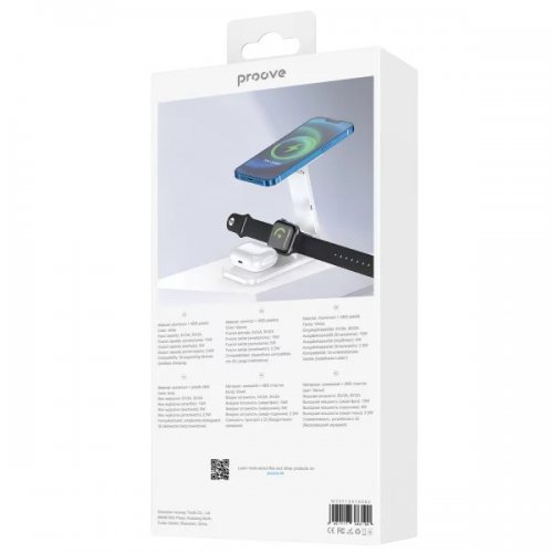 Беспроводное зарядное устройство Proove Energy Fold 3 in 1 (WSEF15010002) White купить в Украине: Киев, Днепр, Харьков, Одесса  | Низкая цена, отзывы, характеристики от TELEMART фото