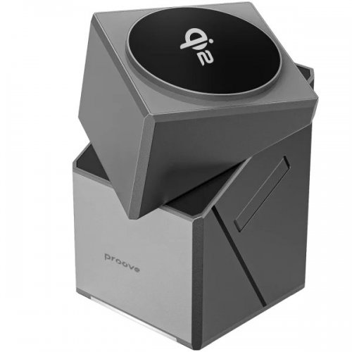 Беспроводное зарядное устройство Proove Iron Hide 3 in 1 Qi2 (WSIH15000003) Gray купить в Украине: Киев, Днепр, Харьков, Одесса  | Низкая цена, отзывы, характеристики от TELEMART фото