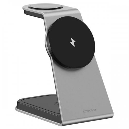 Беспроводное зарядное устройство Proove Omni Power 3 in 1 (WSOP15020003) Gray купить в Украине: Киев, Днепр, Харьков, Одесса  | Низкая цена, отзывы, характеристики от TELEMART фото