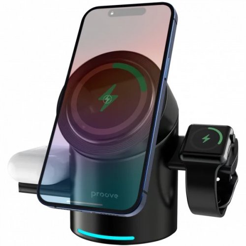 Беспроводное зарядное устройство Proove Optimus (WSOP15000001) Black купить в Украине: Киев, Днепр, Харьков, Одесса  | Низкая цена, отзывы, характеристики от TELEMART фото