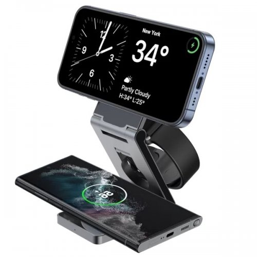 Беспроводное зарядное устройство Proove Titan Volt 3 in 1 (WSTV15000003) Gray купить в Украине: Киев, Днепр, Харьков, Одесса  | Низкая цена, отзывы, характеристики от TELEMART фото