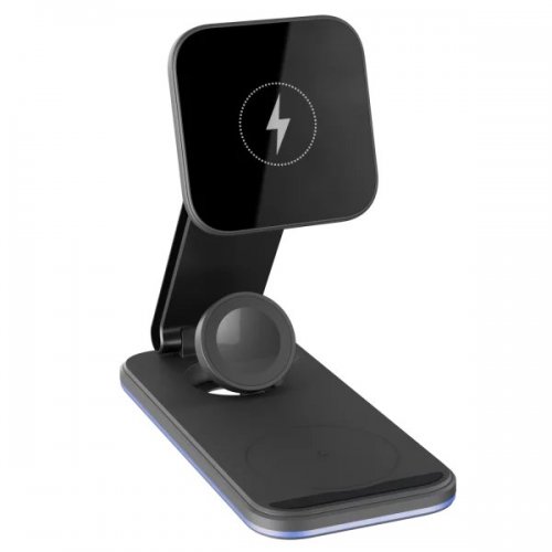 Беспроводное зарядное устройство Proove Energy Fold 3 in 1 (WSEF15010001) Black купить в Украине: Киев, Днепр, Харьков, Одесса  | Низкая цена, отзывы, характеристики от TELEMART фото