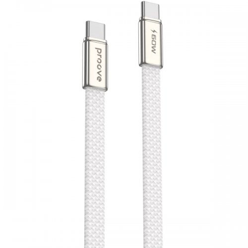 Кабель Proove AirLine USB Type-C to USB Type-C 60W 1m (CCAI60002202) White купить в Украине: Киев, Днепр, Харьков, Одесса  | Низкая цена, отзывы, характеристики от TELEMART фото