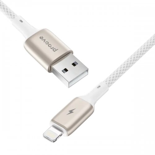 Кабель Proove Dense Metal USB to Lightning 2.4A 1m (CCDM20001102) White купить в Украине: Киев, Днепр, Харьков, Одесса  | Низкая цена, отзывы, характеристики от TELEMART фото