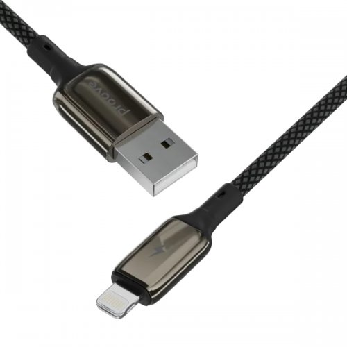 Кабель Proove Dense Metal USB to Lightning 2.4A 2m (CCDM20001121) Black купить в Украине: Киев, Днепр, Харьков, Одесса  | Низкая цена, отзывы, характеристики от TELEMART фото